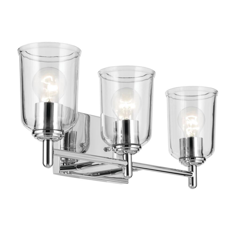 Shailene 21" 3-Light Vanity Light with Clear Glass in Chrome