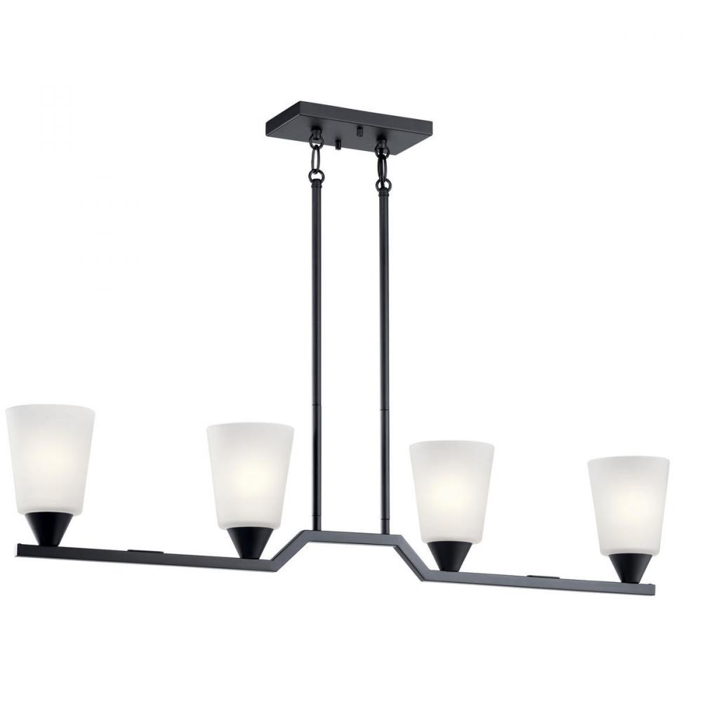 Skagos™ 4 Light Linear Chandelier Black