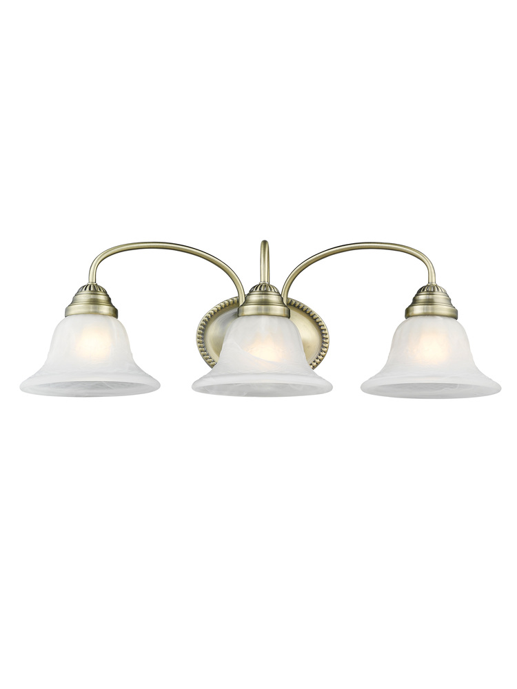 3 Light Antique Brass Bath Light