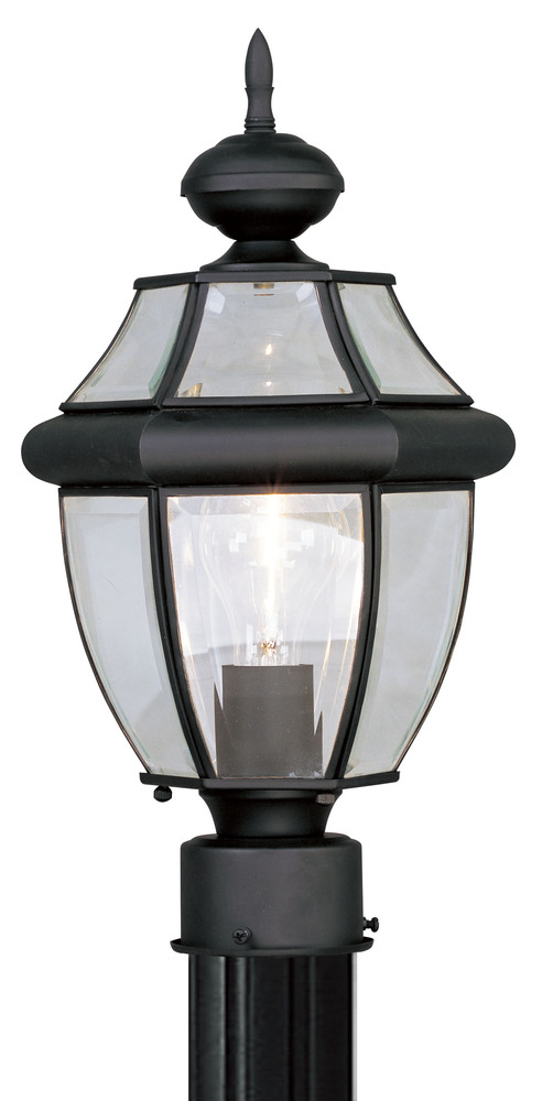 1 Light Black Outdoor Post Lantern