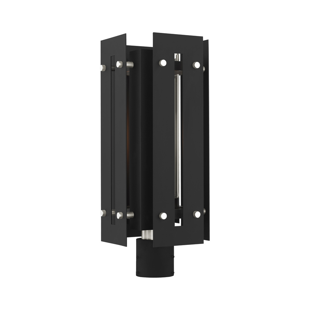 1 Lt Black Outdoor Post Top Lantern