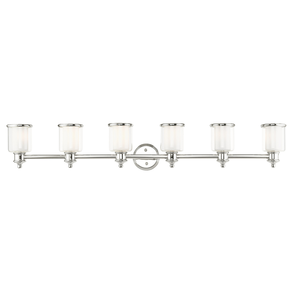 6 Lt Polished Nickel Vanity Sconce