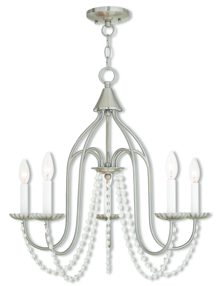 5 Light Brushed Nickel Chandelier