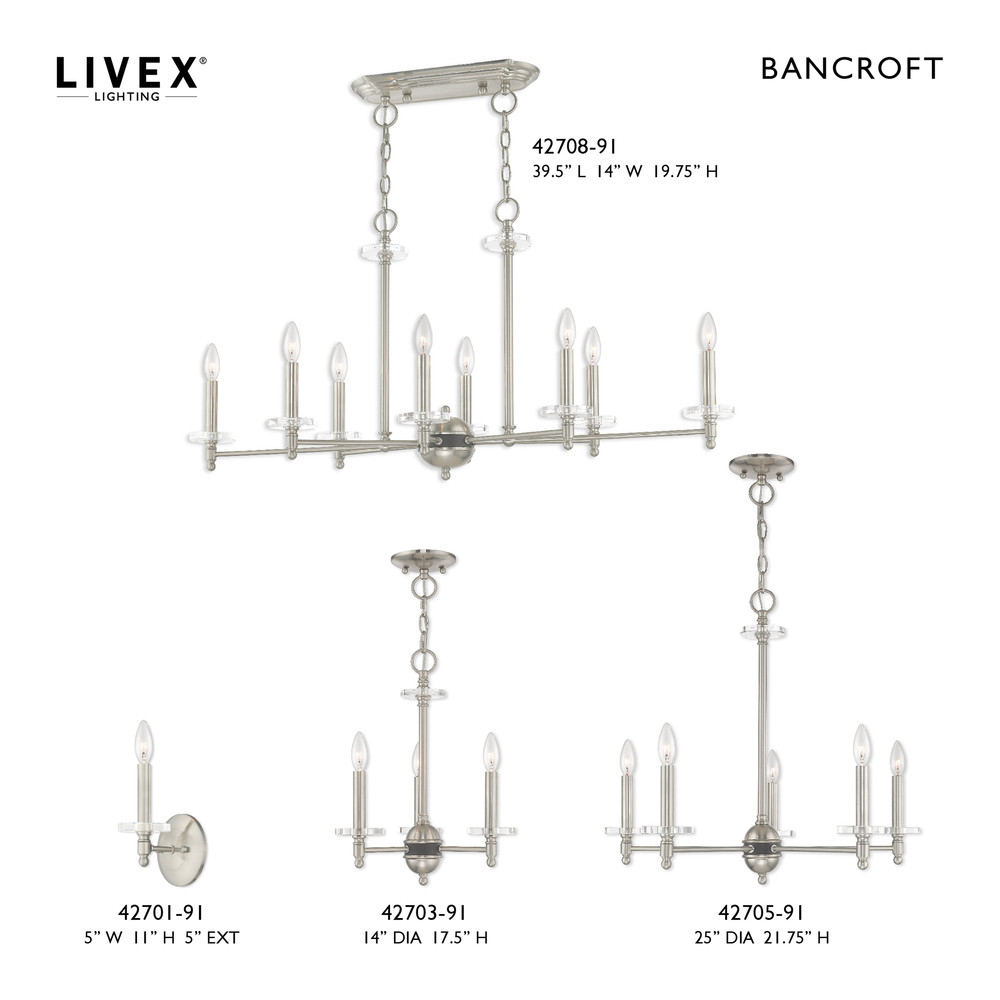 3 Lt Brushed Nickel Mini Chandelier