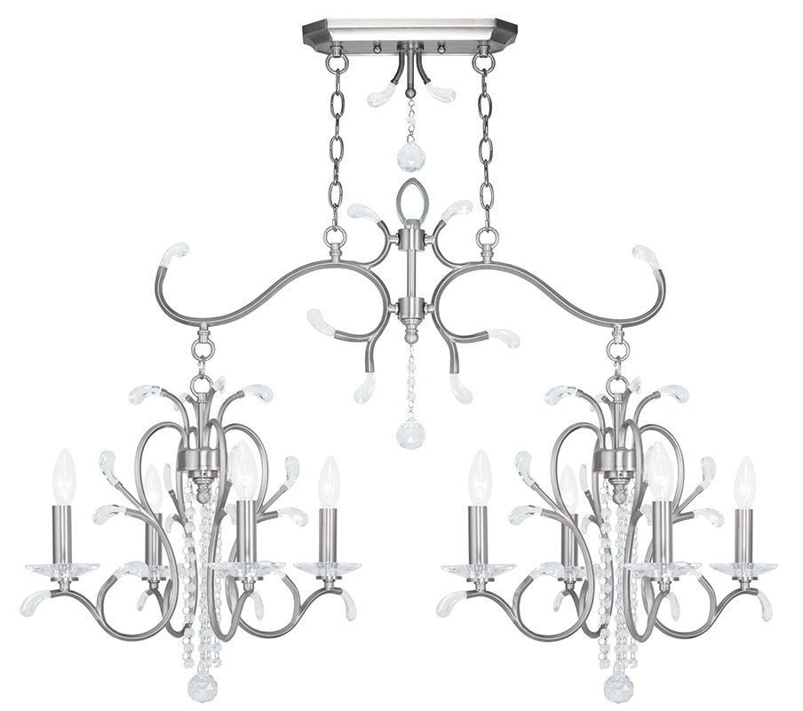 4 Light + 4 Light BN Linear Chandelier