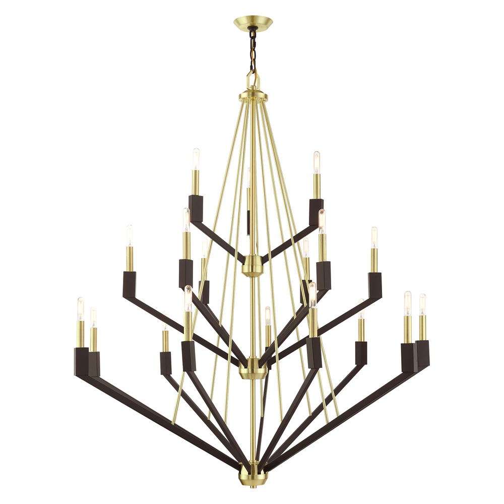 18 Lt Satin Brass  Foyer Chandelier