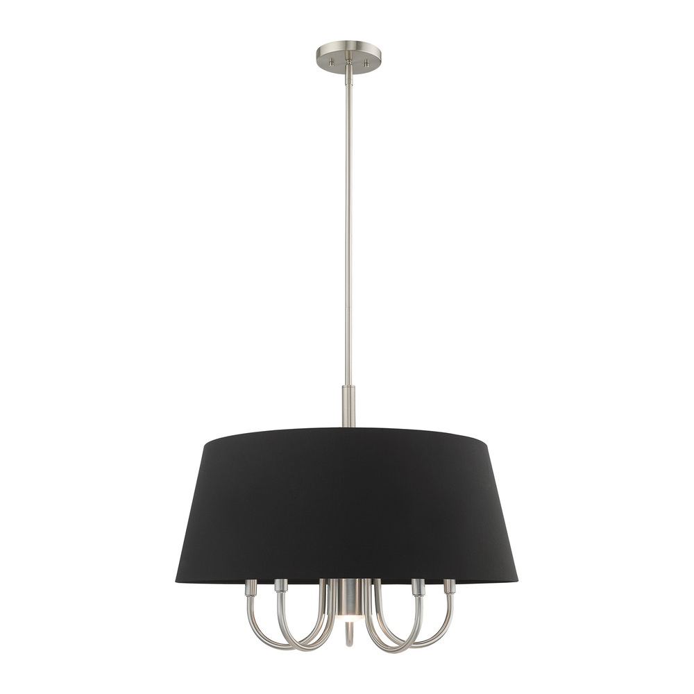 6 Lt Brushed Nickel Pendant Chandelier