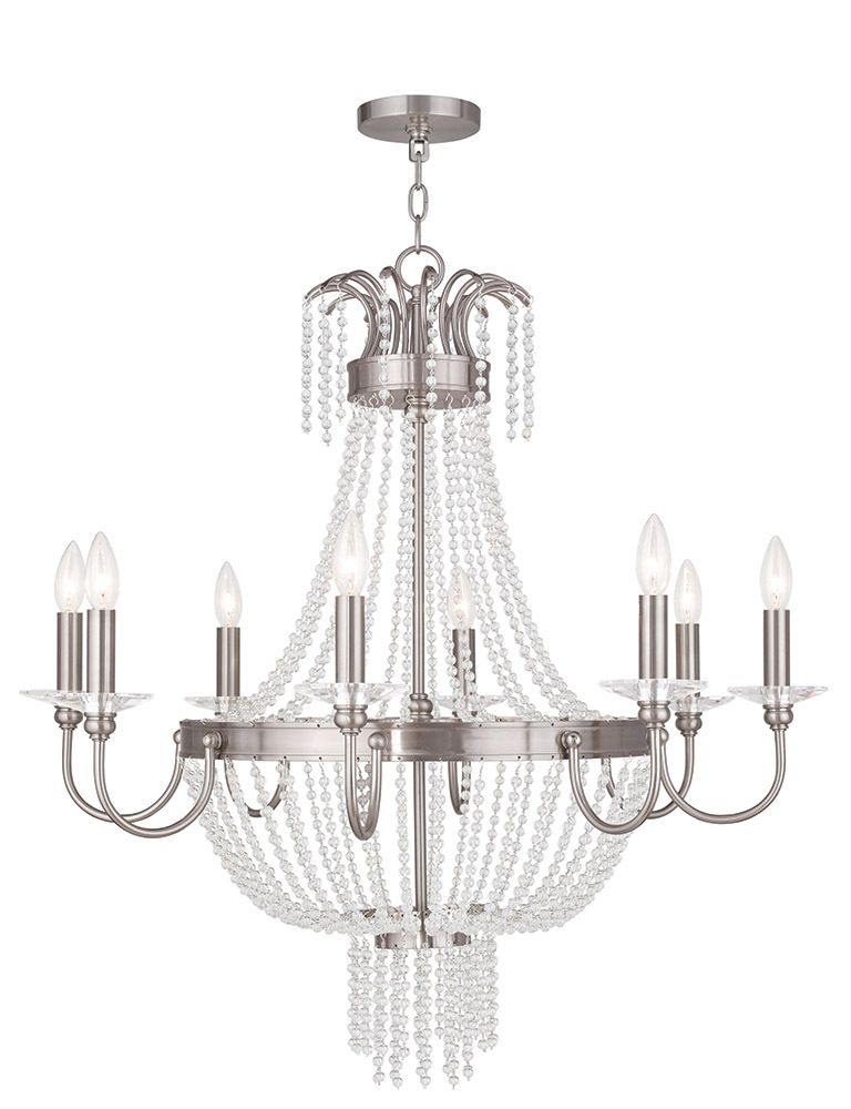 8 Light Brushed Nickel Chandelier