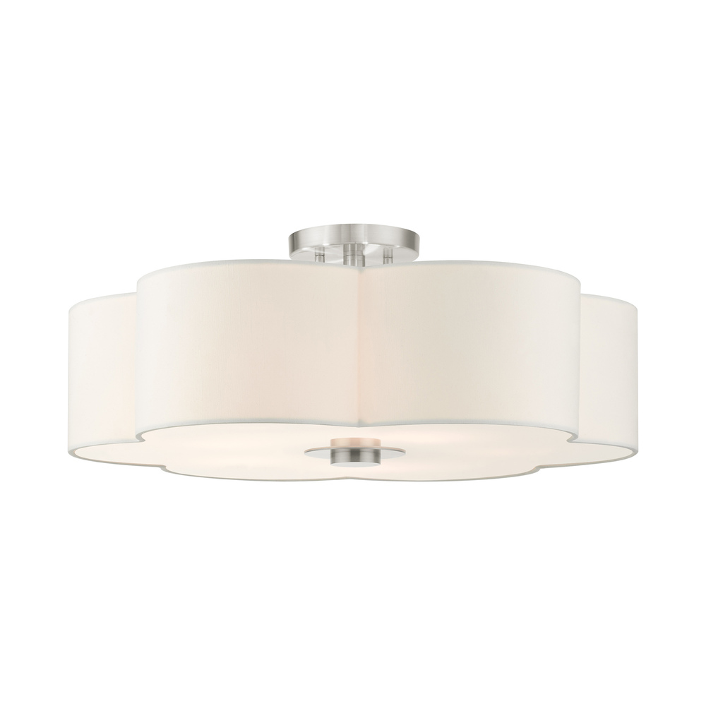 5 Lt Brushed Nickel Semi Flush