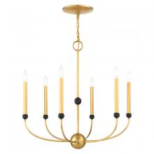 Livex Lighting 46316-08 - 6 Lt Natural Brass Chandelier