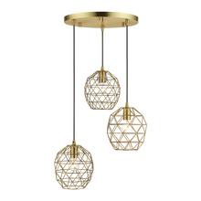 Livex Lighting 46593-01 - 3 Lt Antique Brass Pendant