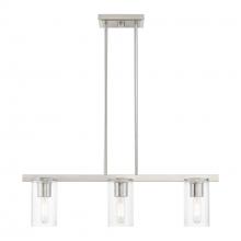 Livex Lighting 49273-91 - 3 Light Brushed Nickel Linear Chandelier