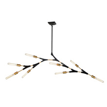 Artcraft AC11538 - Filiali 10 Light Chandelier (Black & Harvest Brass)