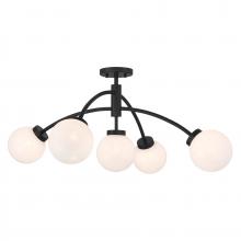 Savoy House 6-6199-5-89 - Redfield 5-Light Semi-Flush in Matte Black
