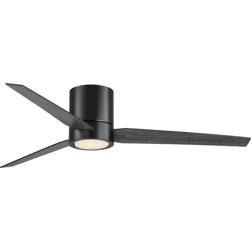 Braden 56" Integrated LED Indoor Matte Black Mid-Century Modern Ceiling Fan with Light Kit and W