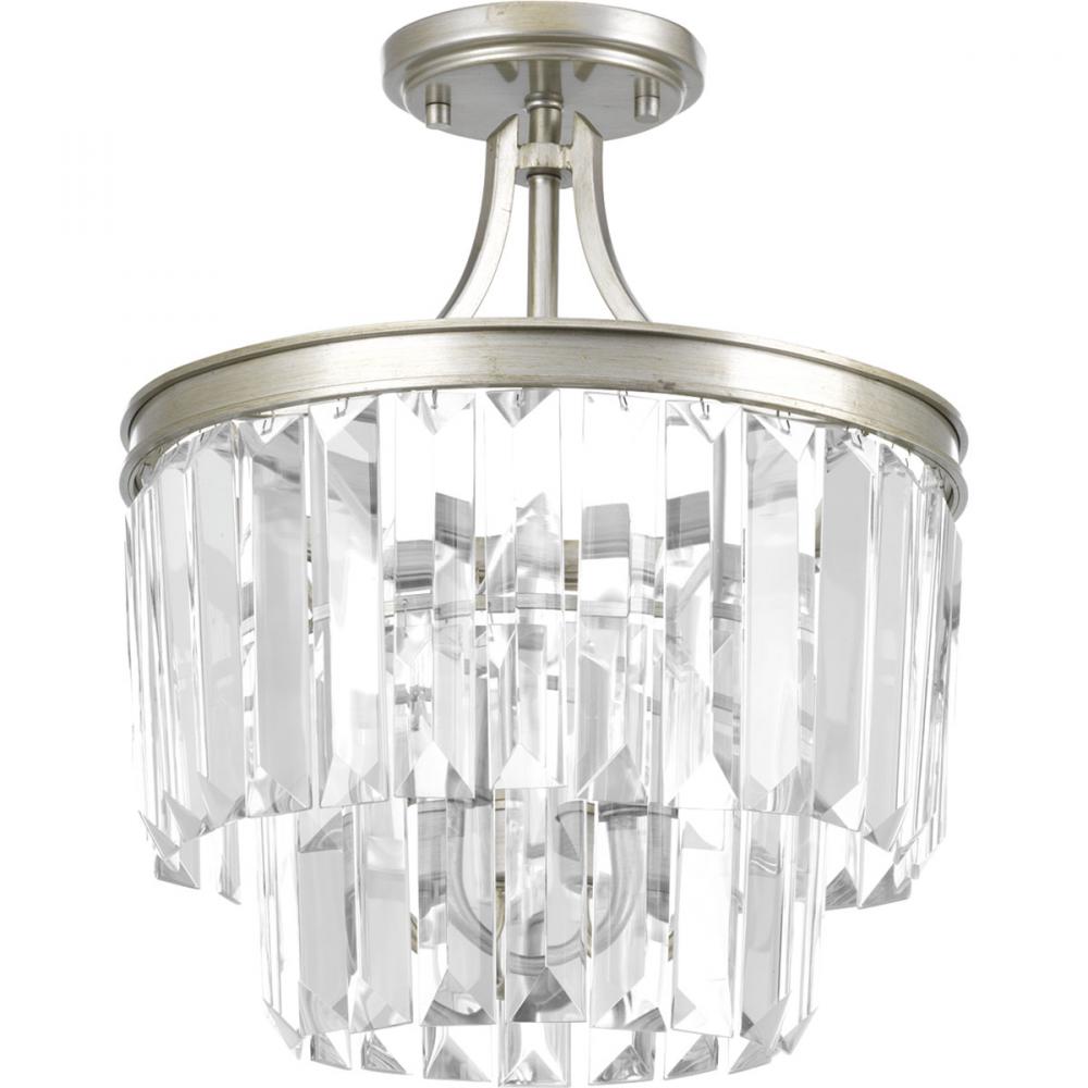 Glimmer Collection Three-Light 15-1/2" Semi-Flush Convertible