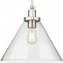 Progress P500384-009 - Hinton Collection One-Light Brushed Nickel Modern Farmhouse Pendant