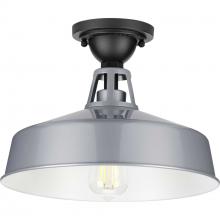 Progress P550070-082 - Cedar Springs Collection Metallic Gray One-Light Farmhouse Semi-Flush Mount