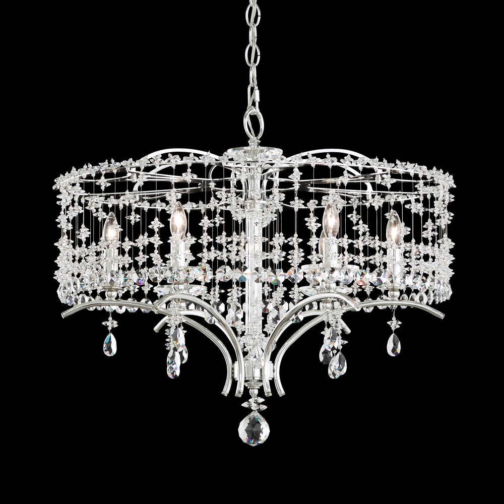 Bella Rose 6 Light 120V Chandelier in Antique Silver with Clear Radiance Crystal