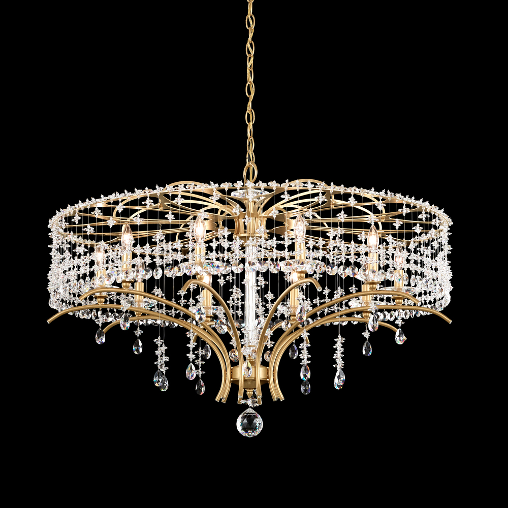 Bella Rose 10 Light 120V Chandelier in Etruscan Gold with Clear Radiance Crystal