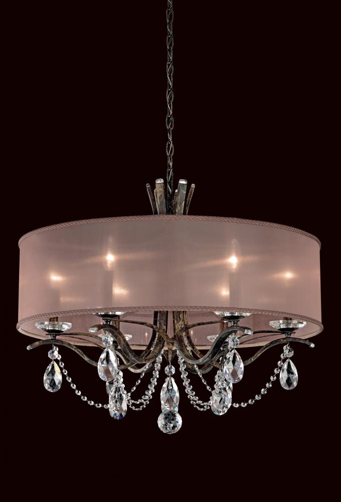 Vesca 6 Light 120V Chandelier in Ferro Black with Heritage Handcut Crystal