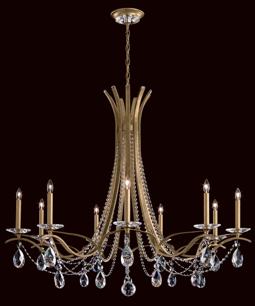 Vesca 9 Light 120V Chandelier in Antique Silver with Heritage Handcut Crystal