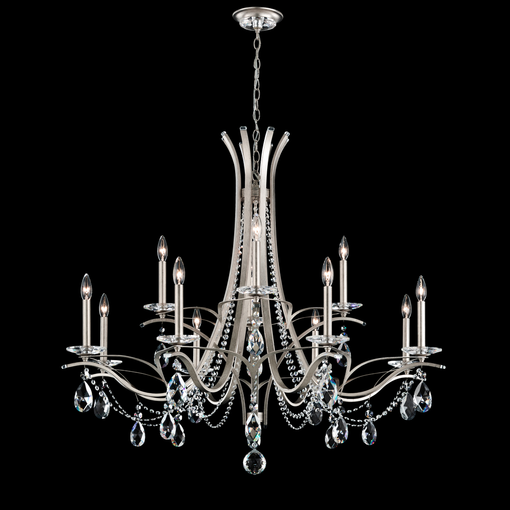 Vesca 12 Light 120V Chandelier in Ferro Black with Heritage Handcut Crystal