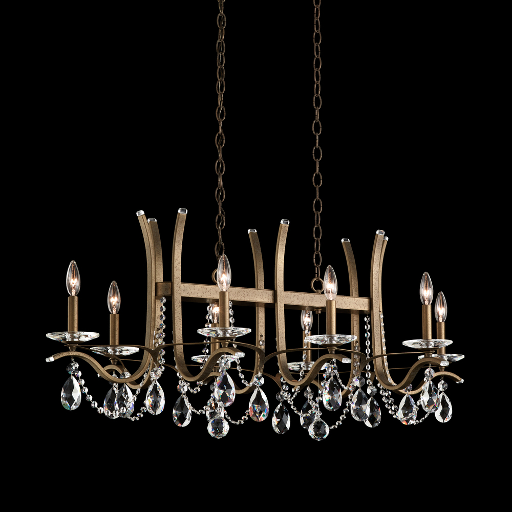 Vesca 8 Light 120V Chandelier in Heirloom Bronze with Heritage Handcut Crystal