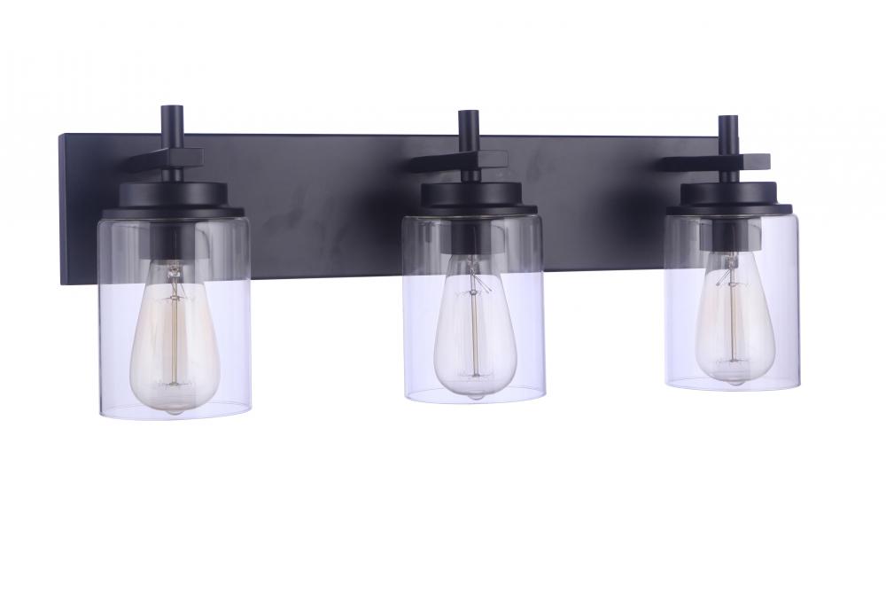 Reeves 3 Light Vanity in Flat Black