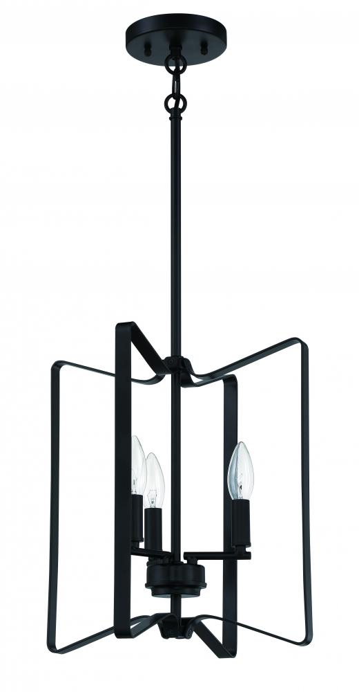 Shayna 3 Light Foyer in Flat Black