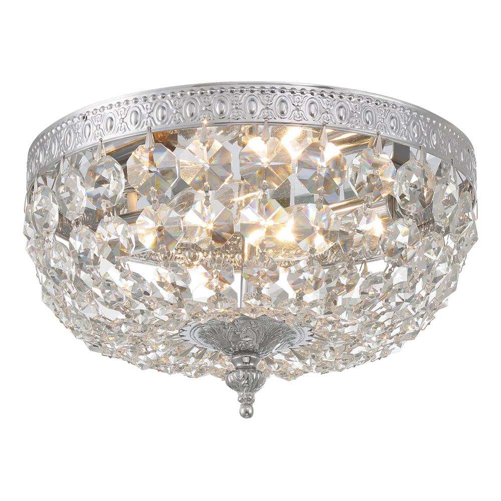 Crystorama 2 Light Swarovski Strass Crystal Polished Chrome Flush Mount