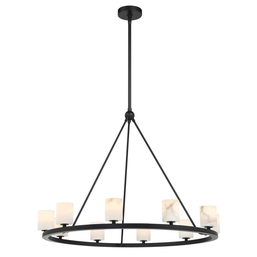 Aragon 10 Light LED Matte Black Chandelier