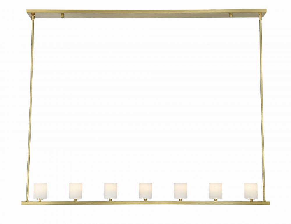 Aragon 7 Light LED Soft Brass Linear Chandelier