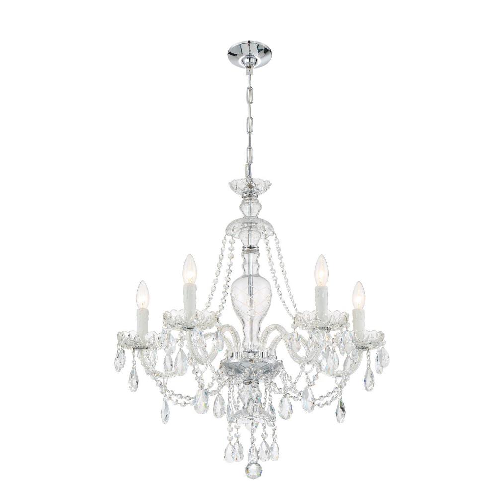 Candace 5 Light Swarovski Strass Crystal Polished Chrome Chandelier