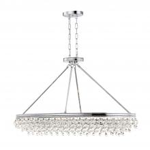Crystorama 279-CH - Calypso 39.75'' Crystal Teardrop Polished Chrome Oval Chandelier
