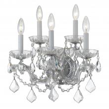 Crystorama 4404-CH-CL-S - Maria Theresa 5 Light Swarovski Strass Crystal Polished Chrome Sconce