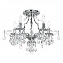 Crystorama 5930-CH-CL-MWP - Cedar 5 Light Polished Chrome Semi Flush Mount