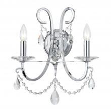 Crystorama 6822-CH-CL-S - Othello 2 Light Swarovski Strass Crystal Polished Chrome Sconce