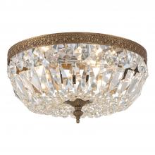 Crystorama 712-OB-CL-SAQ - Crystorama 3 Light Spectra Crystal Olde Brass Flush Mount