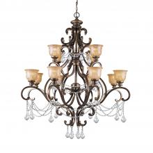 Crystorama 7512-BU-CL-S - Norwalk 12 Light Swarovski Strass Crystal Bronze Umber Chandelier