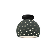 Justice Design Group CER-6357-PWGN-MBLK-LED1-700 - Perforated Small Globe LED Semi-Flush