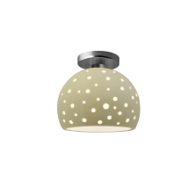 Justice Design Group CER-6357-VAN-NCKL-LED1-700 - Perforated Small Globe LED Semi-Flush