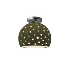 Justice Design Group CER-6359-MGRN-NCKL - Perforated Medium Globe Semi-Flush