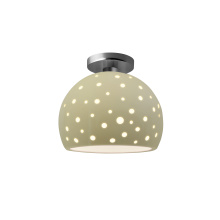 Justice Design Group CER-6359-VAN-NCKL - Perforated Medium Globe Semi-Flush