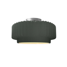 Justice Design Group CER-6370-PWGN-NCKL-LED1-700 - Small Tier Pleated LED Semi-Flush