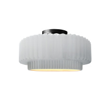 Justice Design Group CER-6370-WTWT-MBLK-LED1-700 - Small Tier Pleated LED Semi-Flush