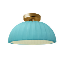 Justice Design Group CER-6623-RFPL-BRSS-LED1-700 - Pleated Dome LED Semi-Flush