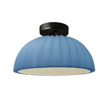 Justice Design Group CER-6623-SKBL-MBLK-LED1-700 - Pleated Dome LED Semi-Flush