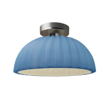 Justice Design Group CER-6623-SKBL-NCKL-LED1-700 - Pleated Dome LED Semi-Flush