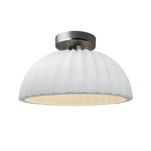 Justice Design Group CER-6623-WTWT-NCKL-LED1-700 - Pleated Dome LED Semi-Flush